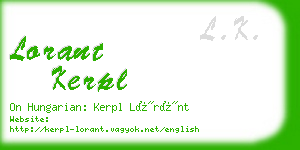 lorant kerpl business card